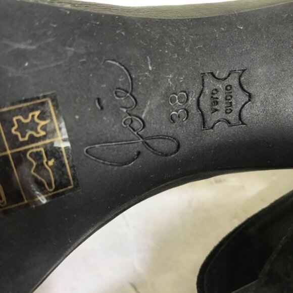 Joie Pippi Ankle Strappy Fringe Buckle Suede Heels Sandals Shoes Open Toe Goth 8 - Picture 10 of 15